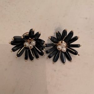 Kate Spade Navy and pearl Flower earrings